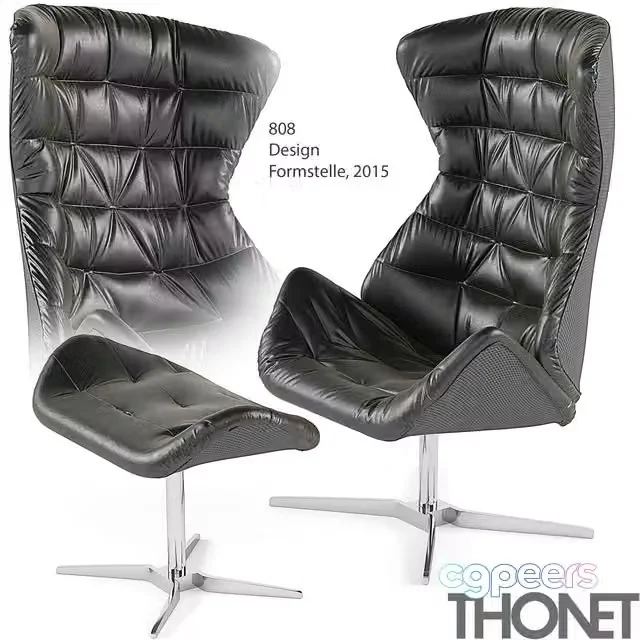 3ds Max Free – 808 Thonet armchair & footstool