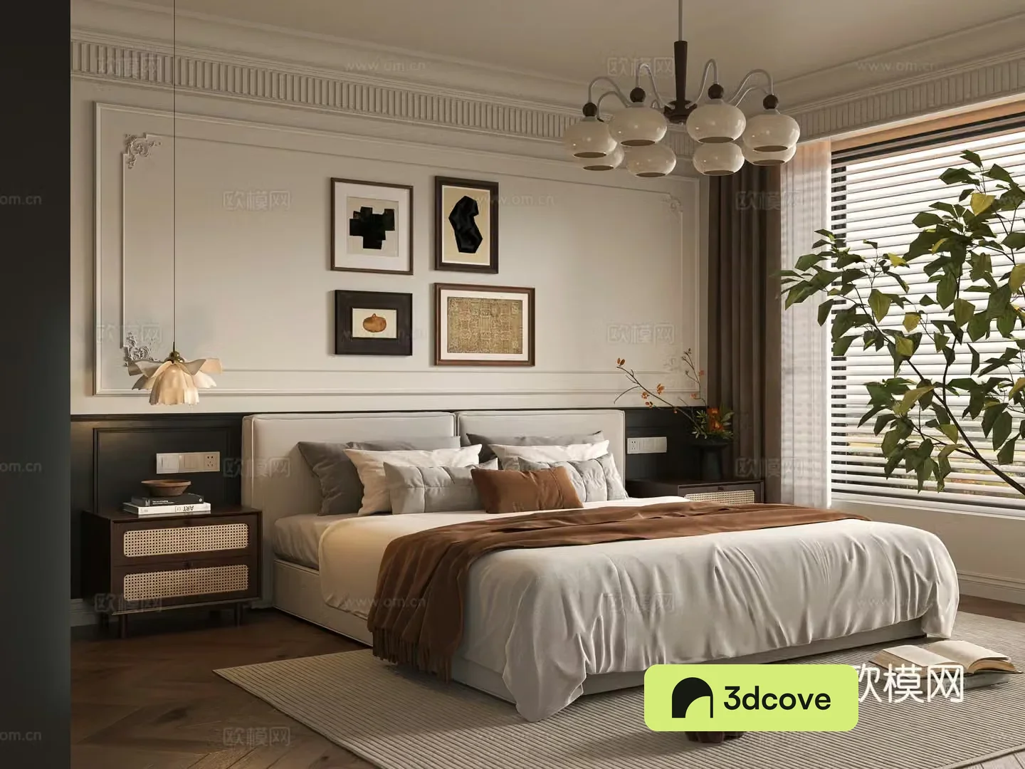 Middle style bedroom master bedroom 3D model