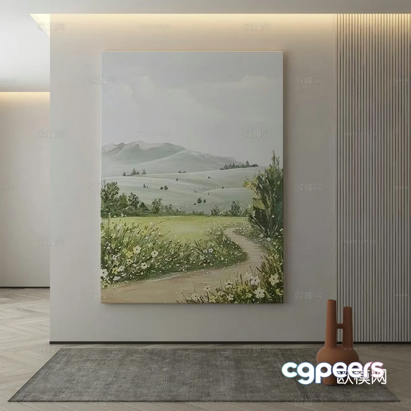 Modern Wasabi Hanging Painting Oil Painting 3D Model