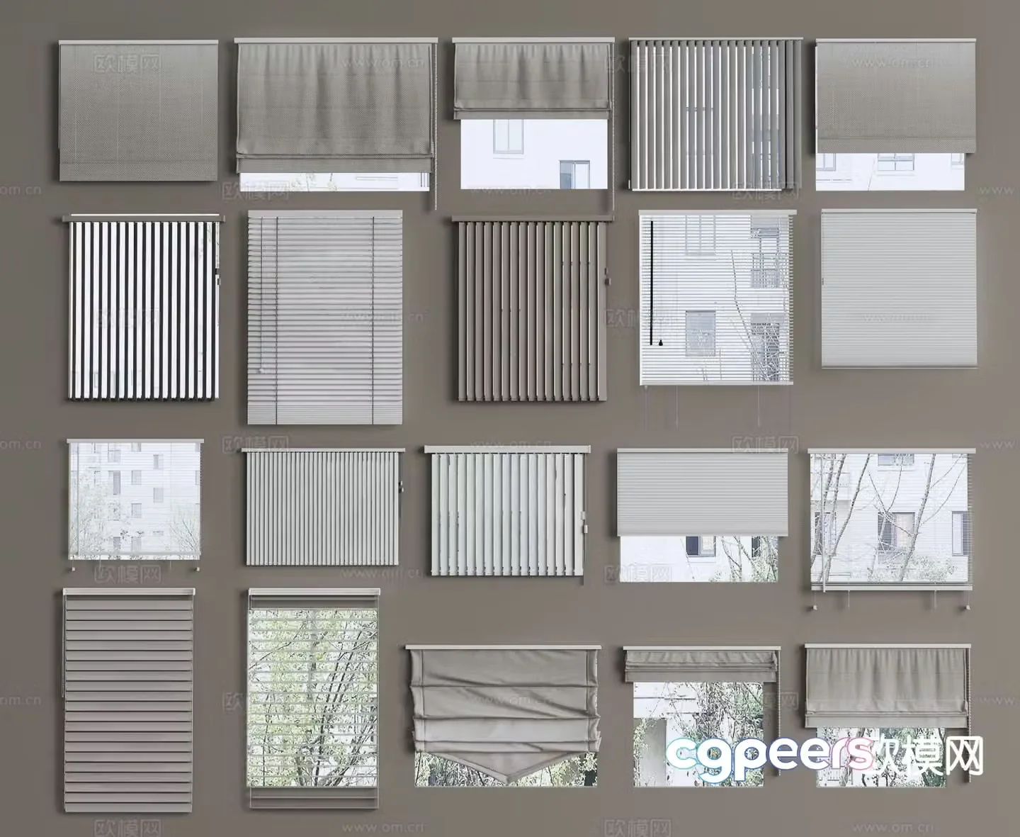 Venetian blinds fantasy blinds roller blinds folding blinds curtains honeycomb blinds day and night blinds 3D model