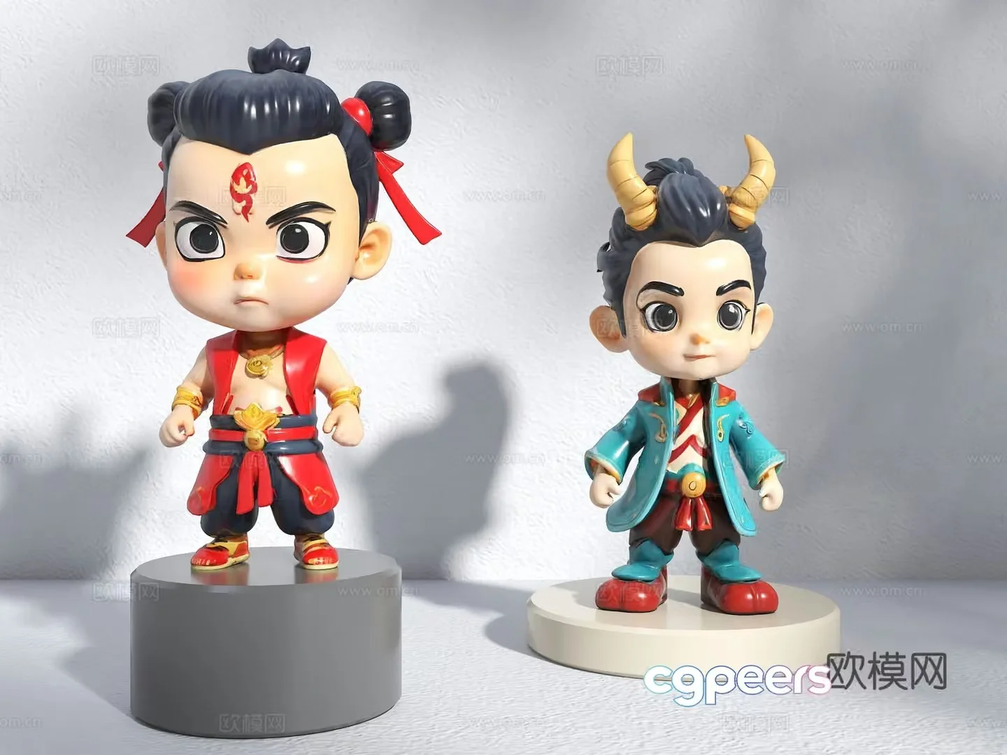 Nezha figure Nezha ornaments Cartoon toy Cartoon doll Q board Nezha figure ornaments 3D model