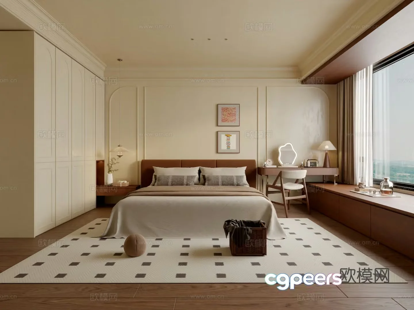 Middle-aged bedroom 3d model