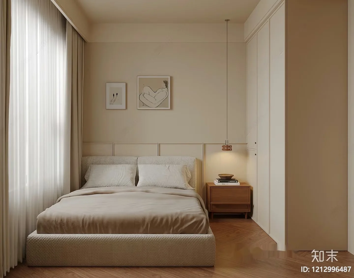 Cozy Bedroom 3D Model – 2036 – VRAY Render