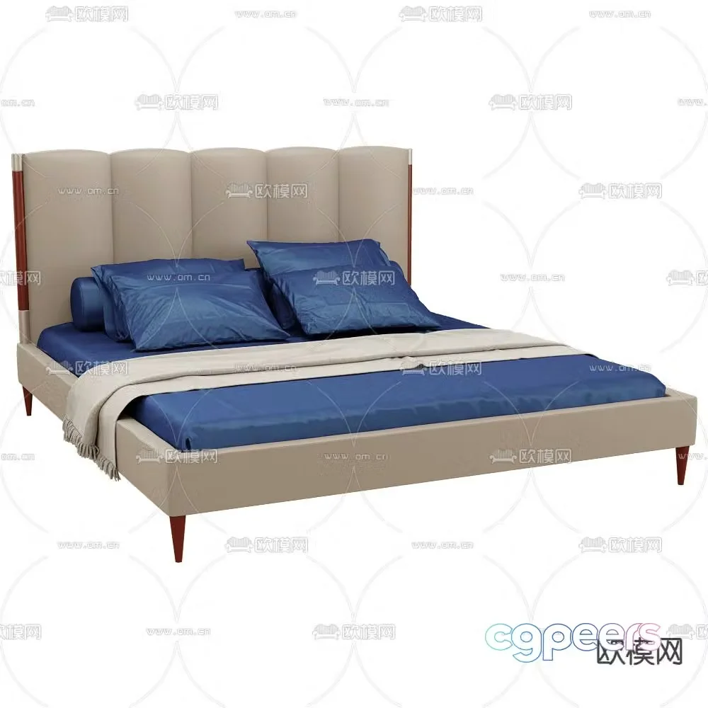 CPRN leather double bed 3d model