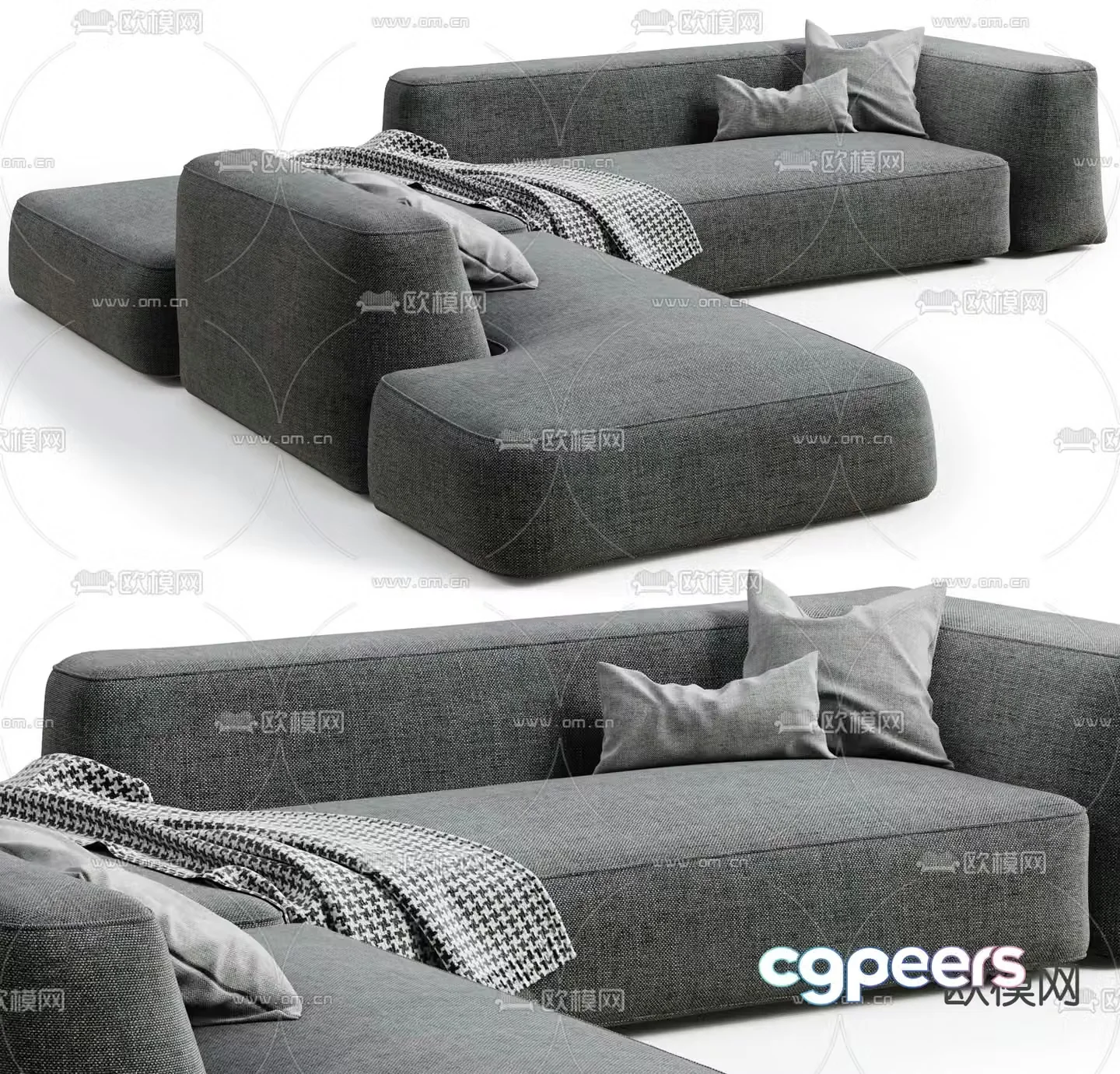 Minotti Brasilia corner sofa 3d model