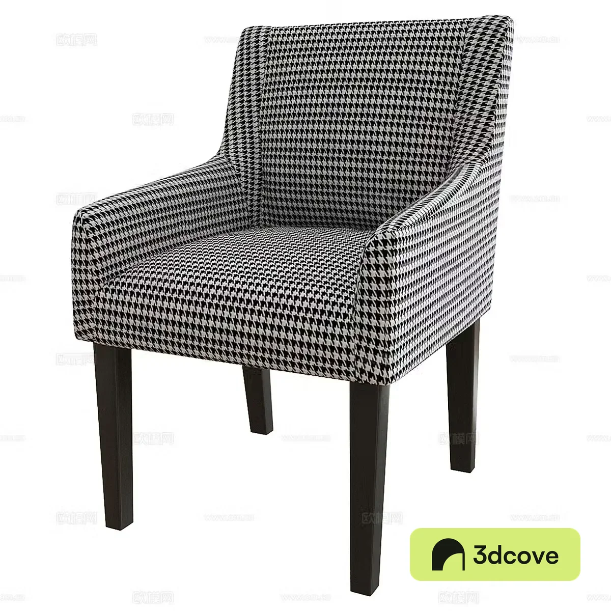 Fabric dining chair Fabric single chair Houndstooth dining chair Houndstooth leisure chair Thousand