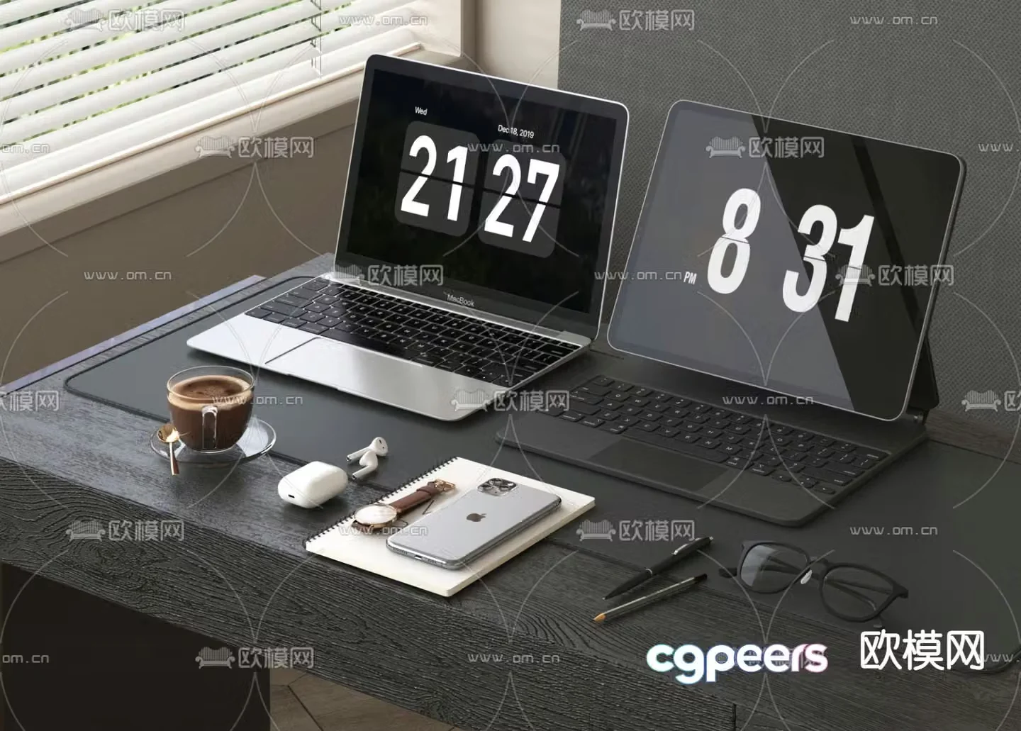 Desktop computer office equipment 3d model