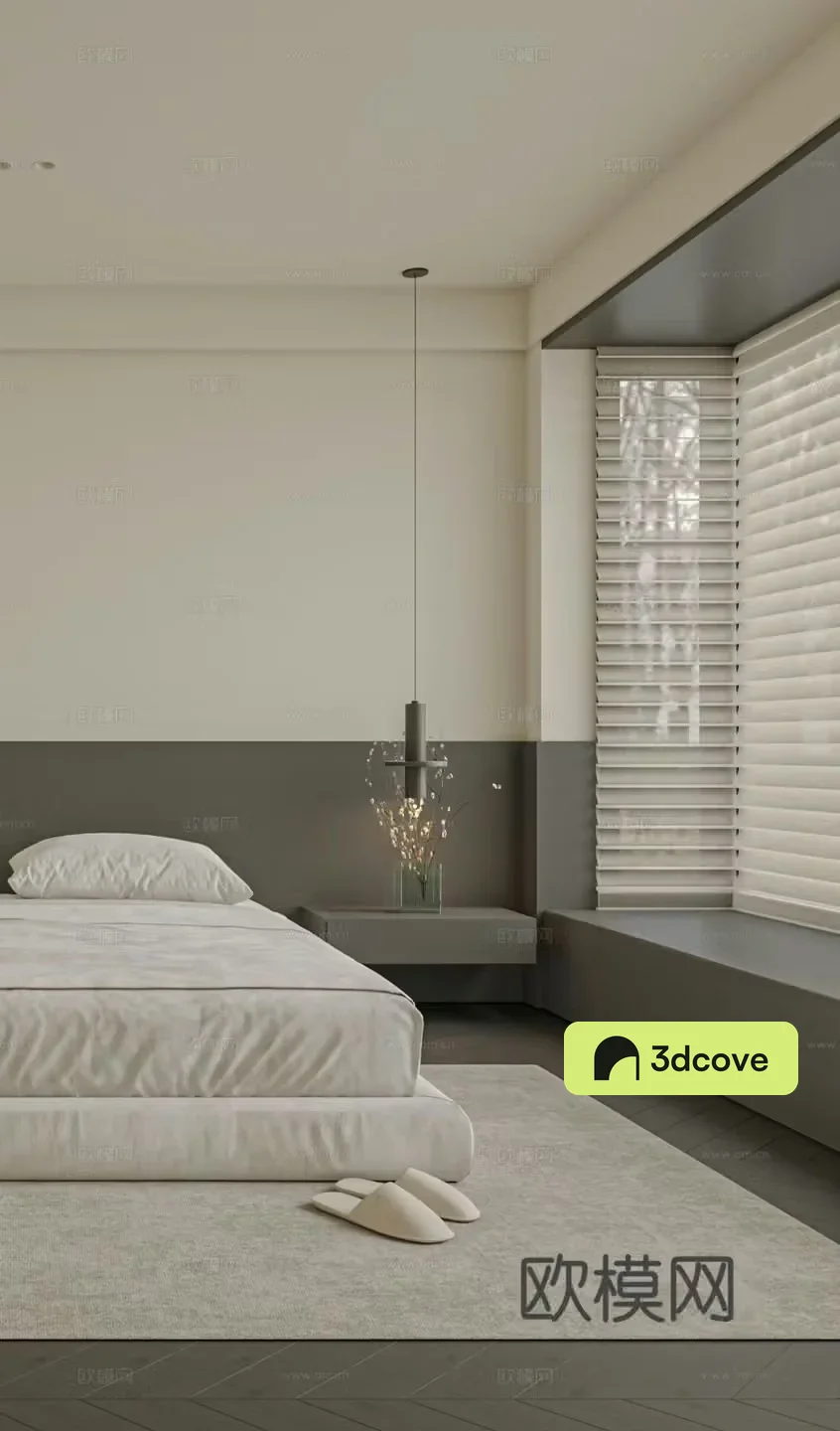 Modern bedroom bed nightstand jewelry