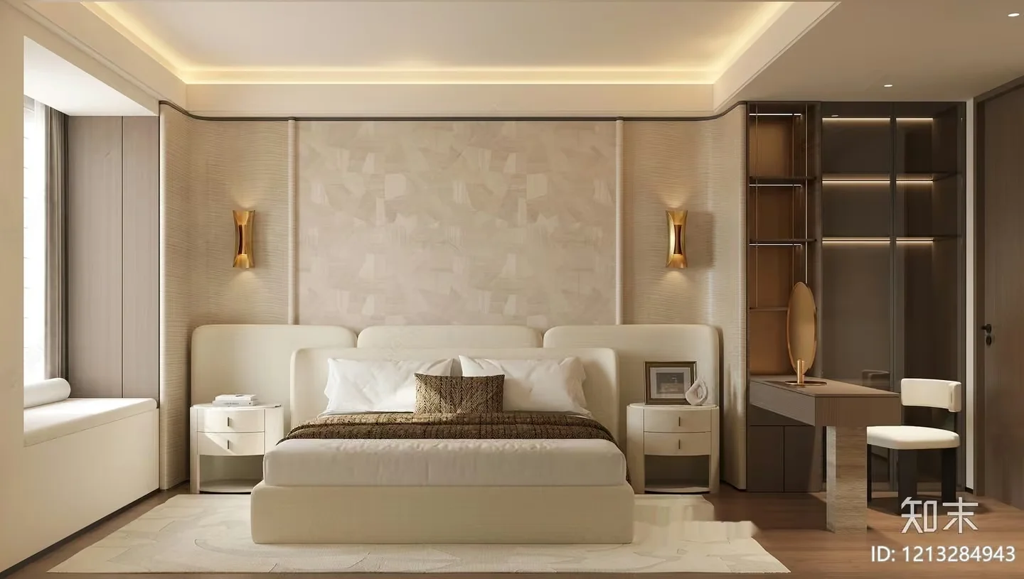 Cozy Bedroom 3D Model – 7232 – VRAY Render