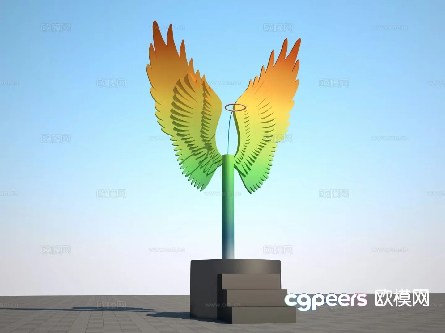 Modern wing sculpture 3d model