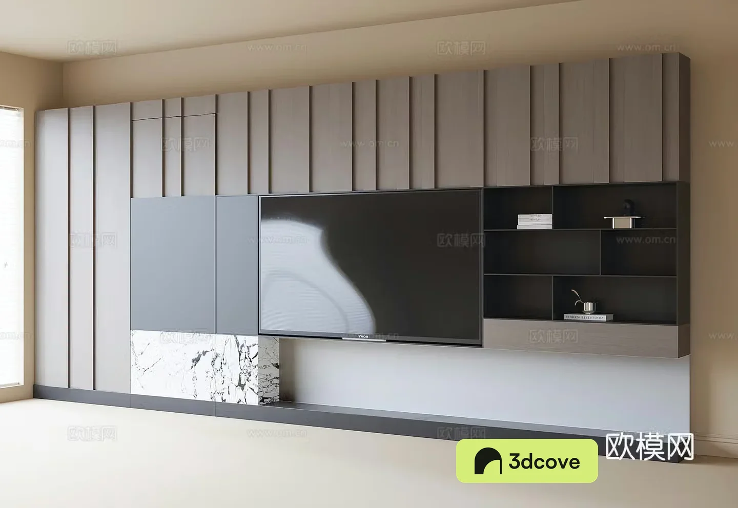 Modern TV background wall TV cabinet