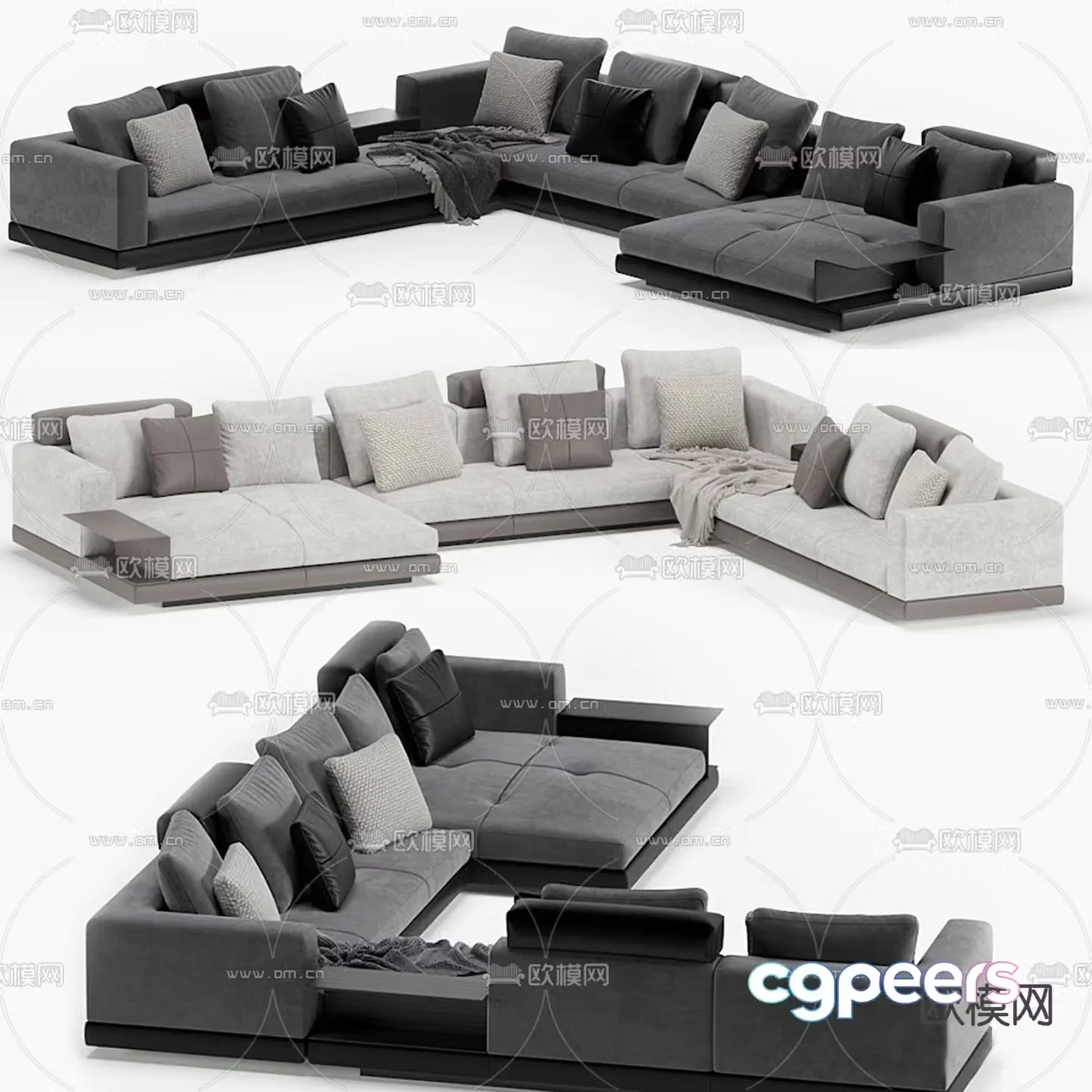 Modular sofa multi-person sofa 3d model