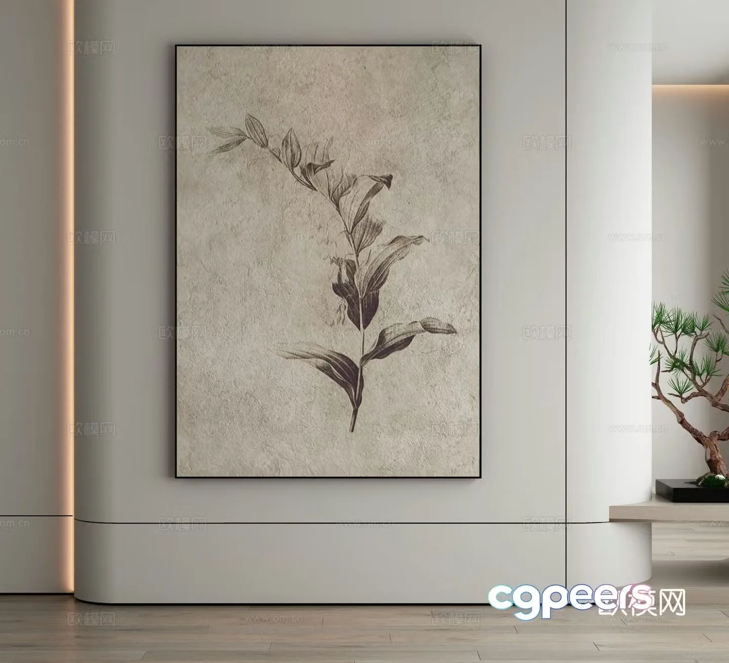 Modern Wasabi Hanging Painting Oil Painting 3D Model
