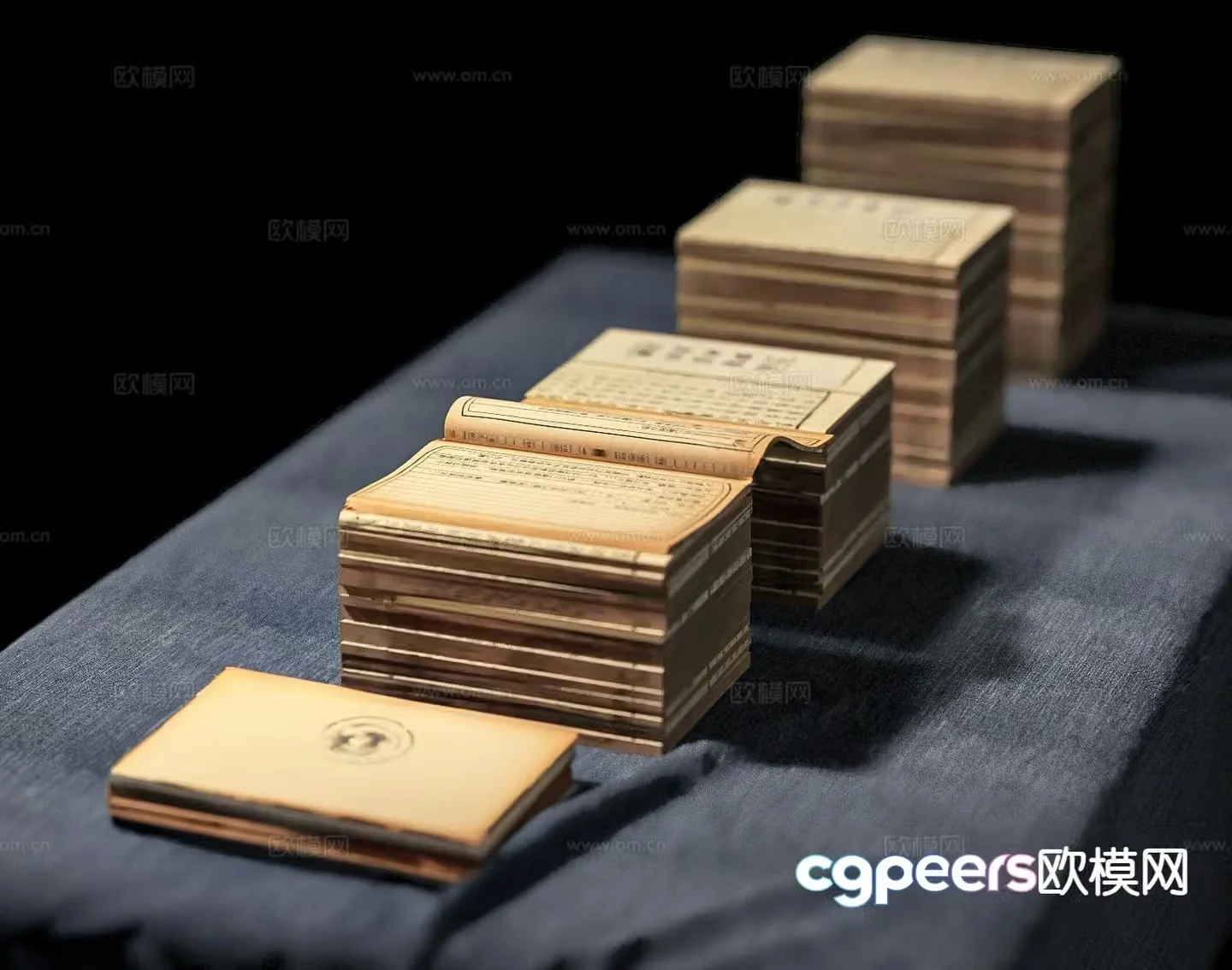 Chinese ancient book books scripture 3d model