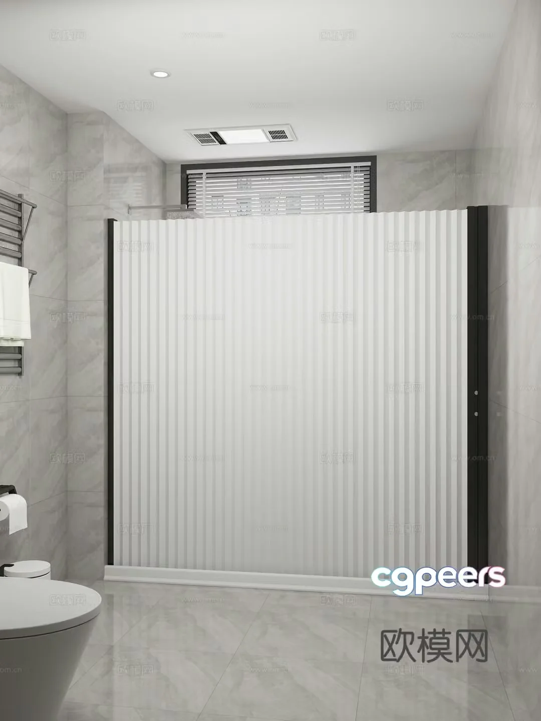 Invisible folding shower curtain bathroom partition dry and wet separation curtain tarp cloth 3D model