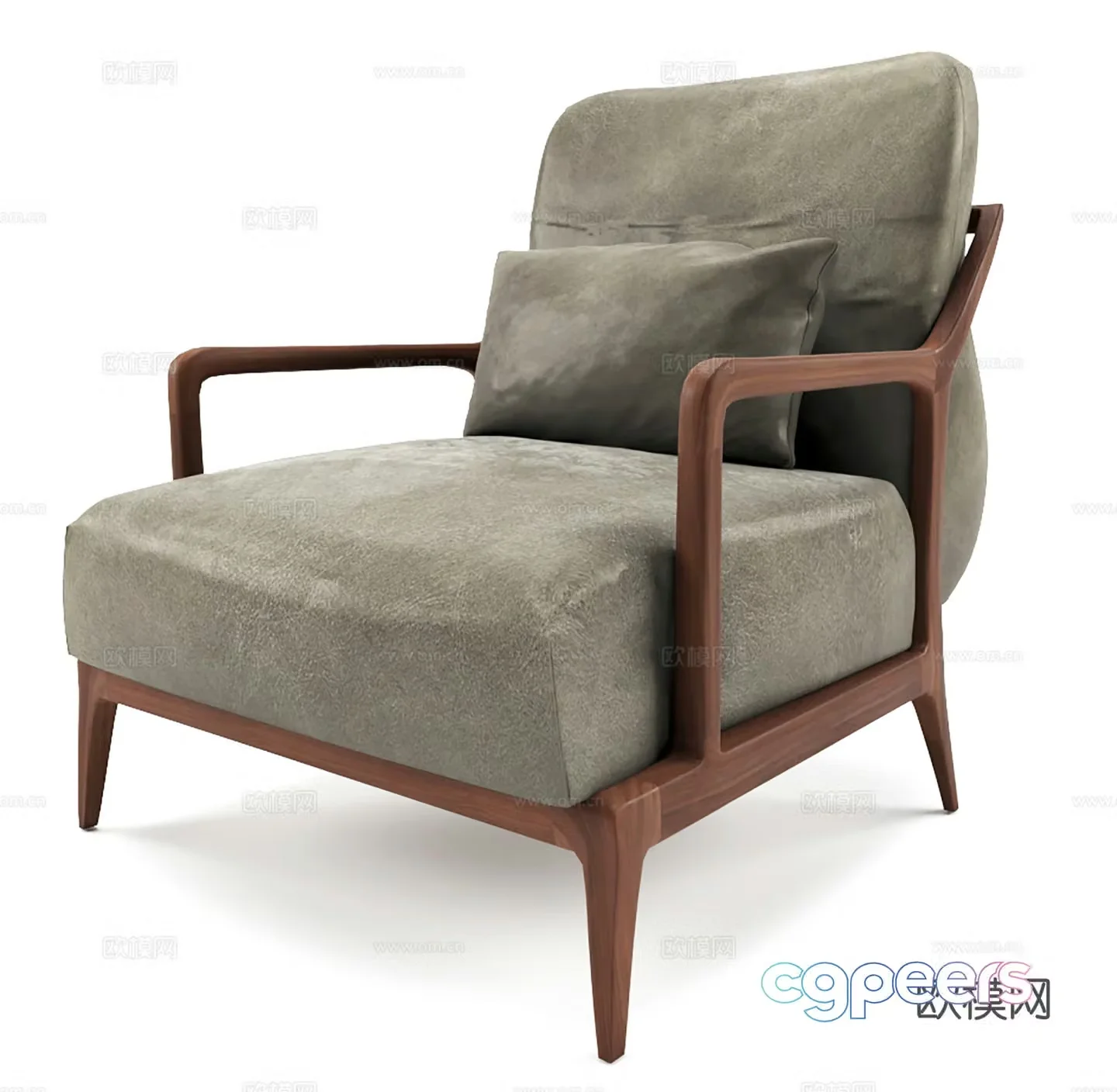 Modern leisure chair cloth chair book chair single chair 3d model