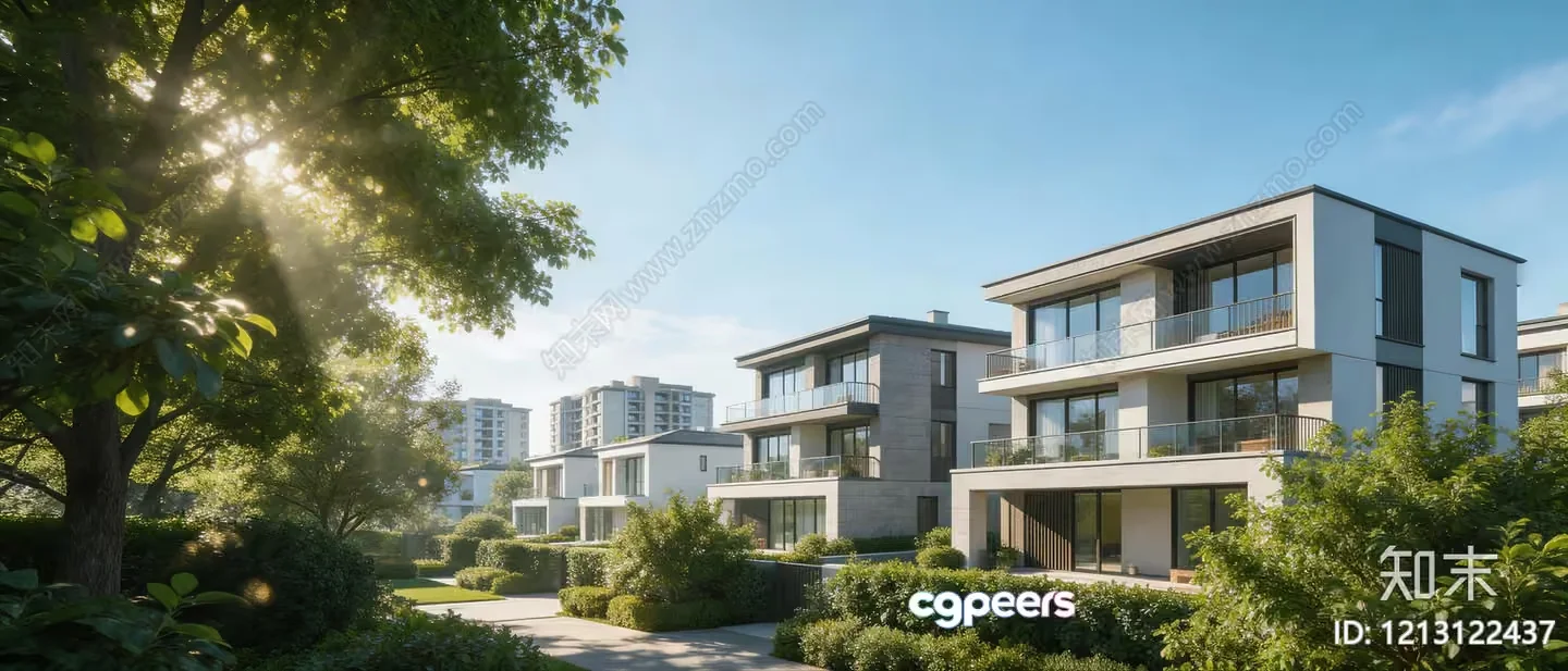 Modern Multi-Story Houses 3D Model – 3367 – VRAY Render