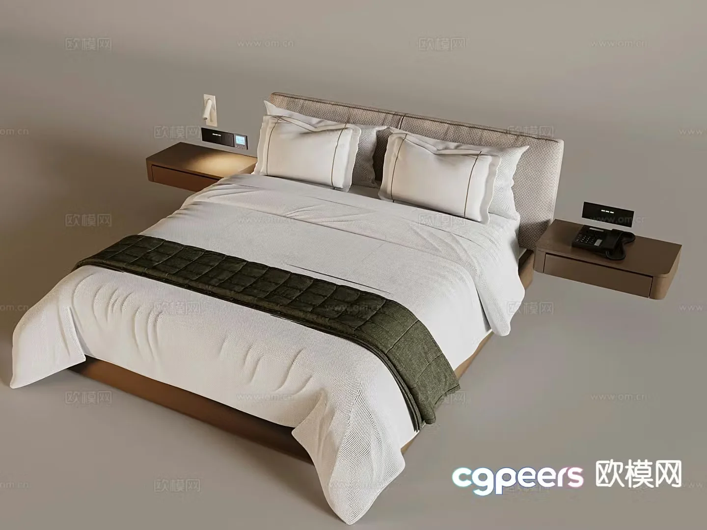 Modern double bed 3d model
