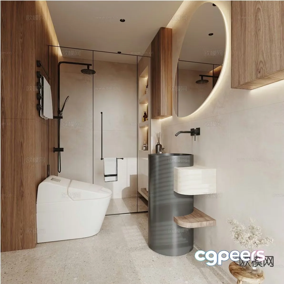 Wabi-sabi bathroom bathroom master bathroom 3d model