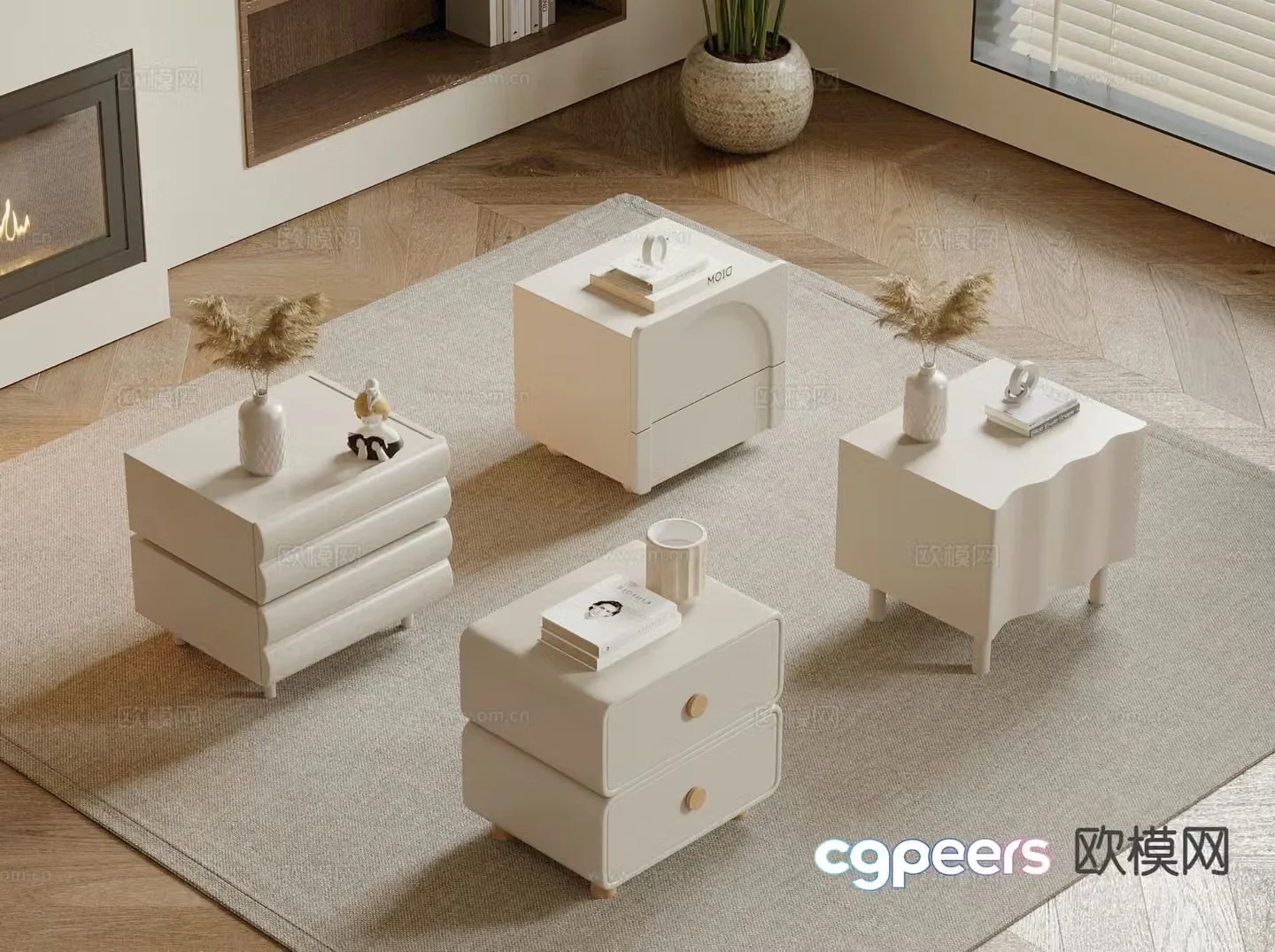 Modern bedside table 3d model
