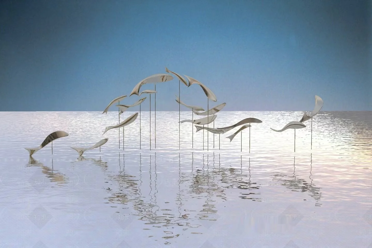 Sculptures Of Fish 3D Model – 569 – VRAY Render
