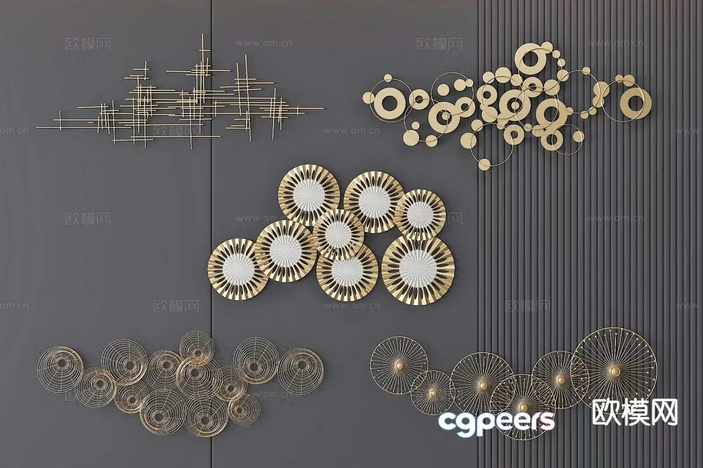 Light luxury wall decoration hanging decoration 3D model