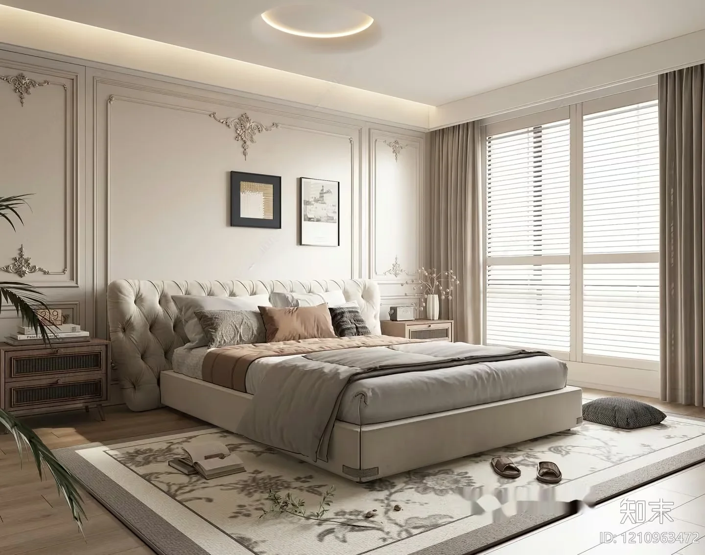 Cozy Bedroom 3D Model – 7162 – VRAY Render