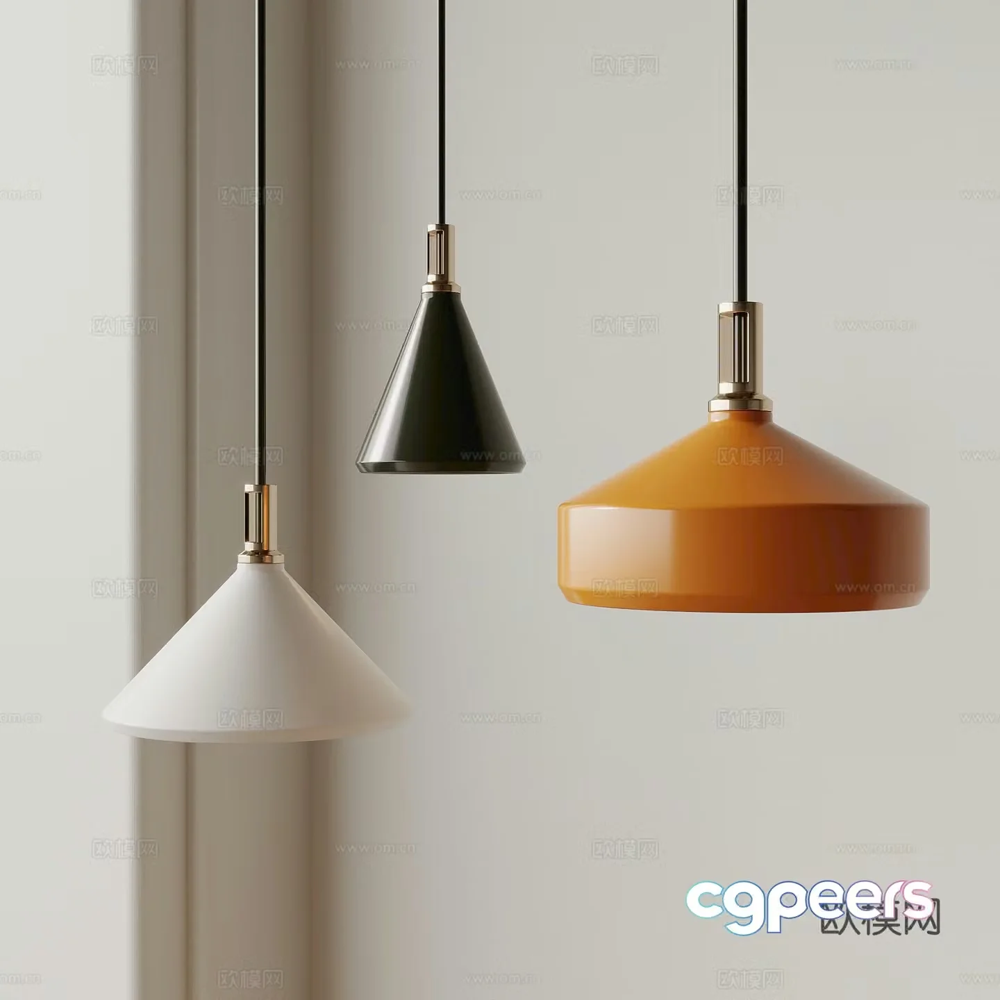 Modern simple small chandelier fishing line chandelier 3d model