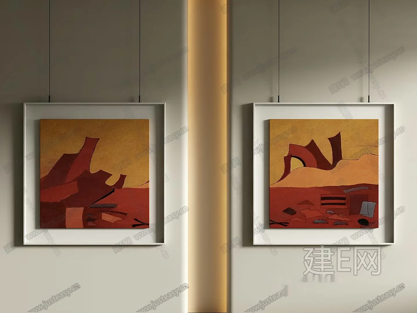 Abstract Art Pieces 3D Model – 4570 – VRAY Render