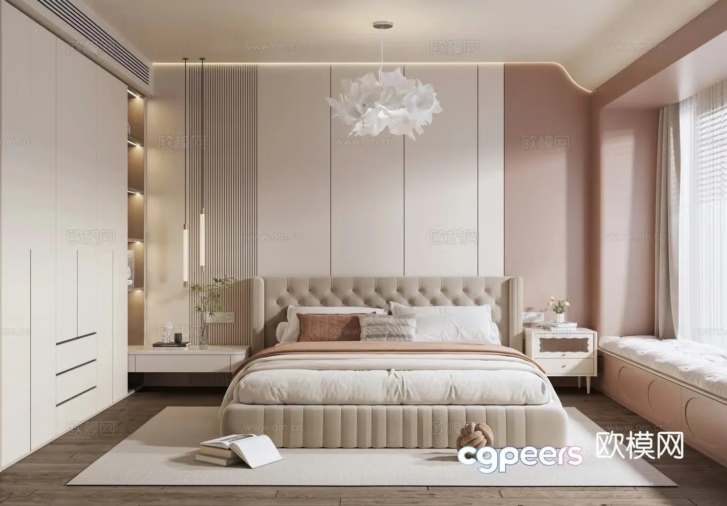 Cream style bedroom master bedroom 3d model