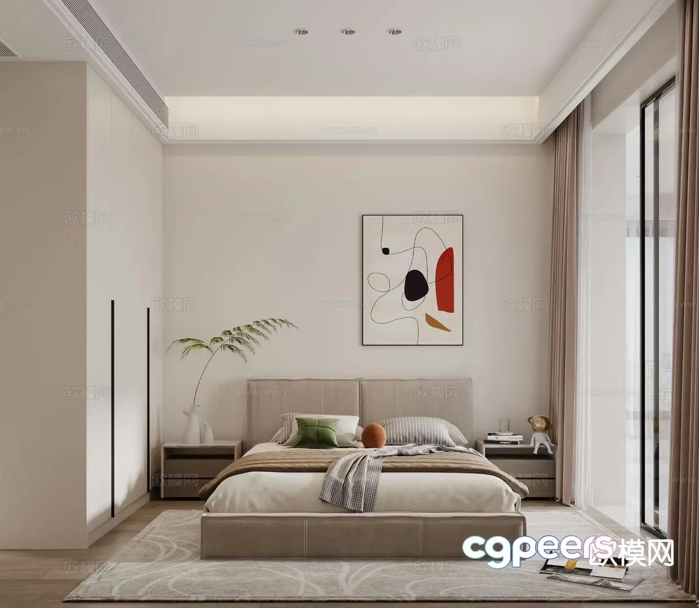 Modern bedroom master bedroom 3d model