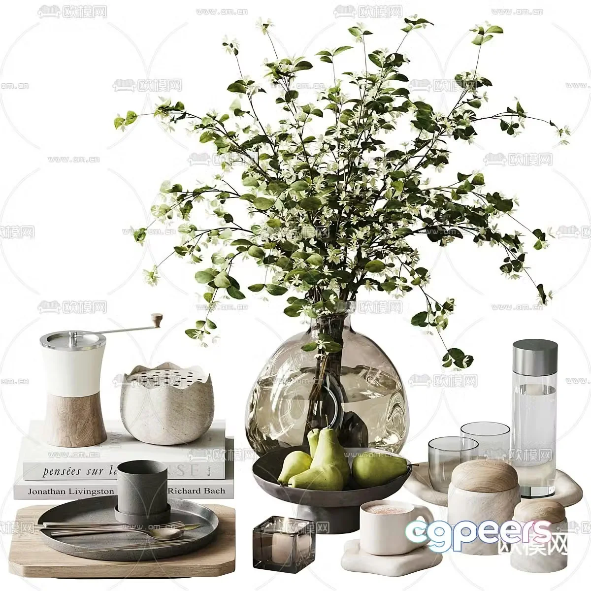 Modern dining table jewelry ornaments 3D model