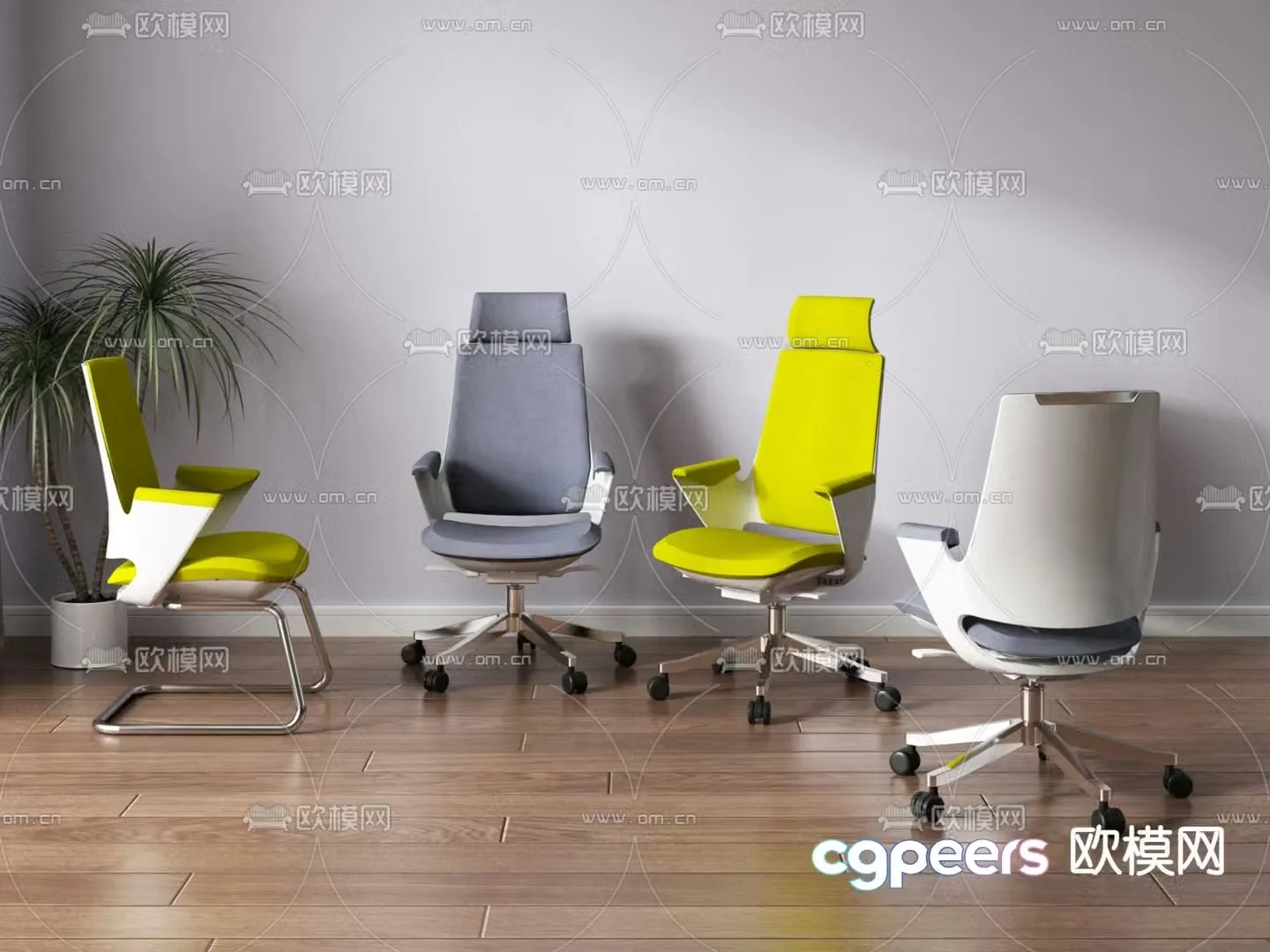 Office chair shift chair staff chair 3d model