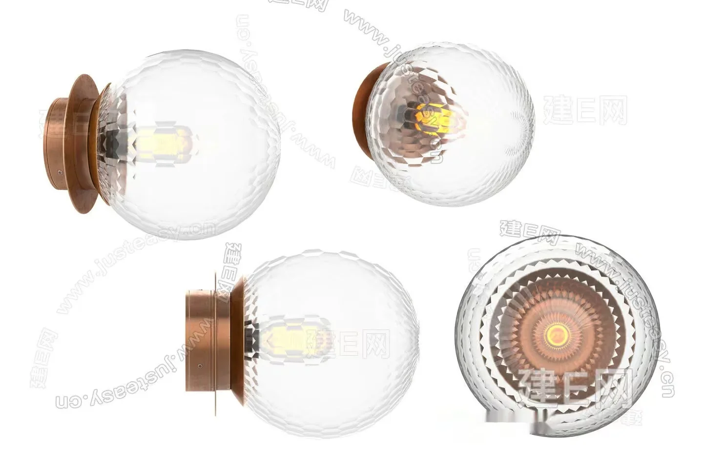 Gold Light Fixture 3D Model – 15155 – VRAY Render