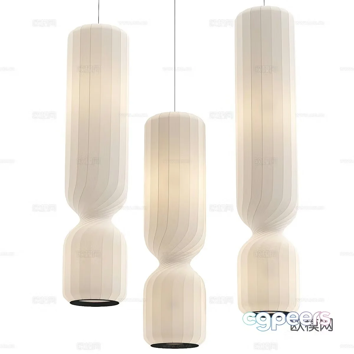 New Chinese style wasabi decorative chandelier 3D model