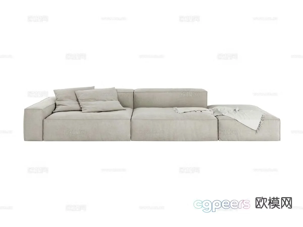 Amura-Davis modern three-seat sofa 3d model