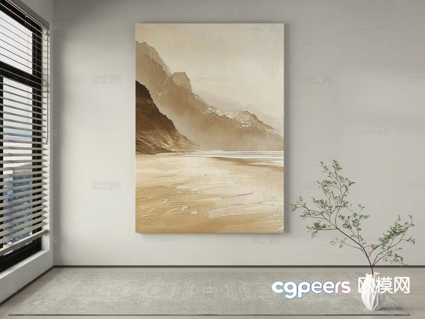 Modern decorative painting texture painting 3d model
