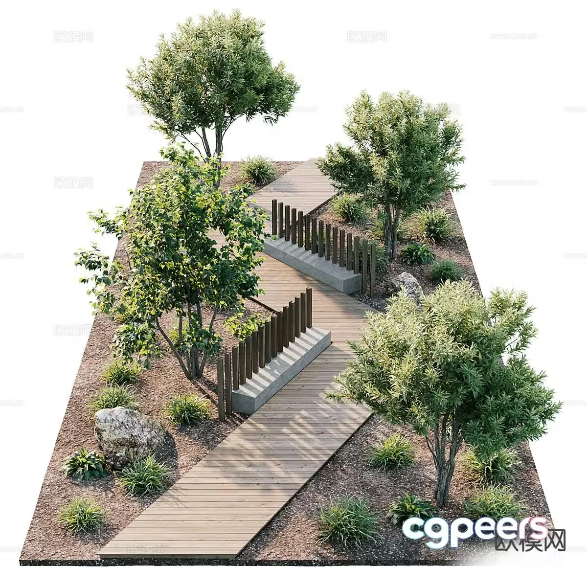 Landscape garden sketch 3d model