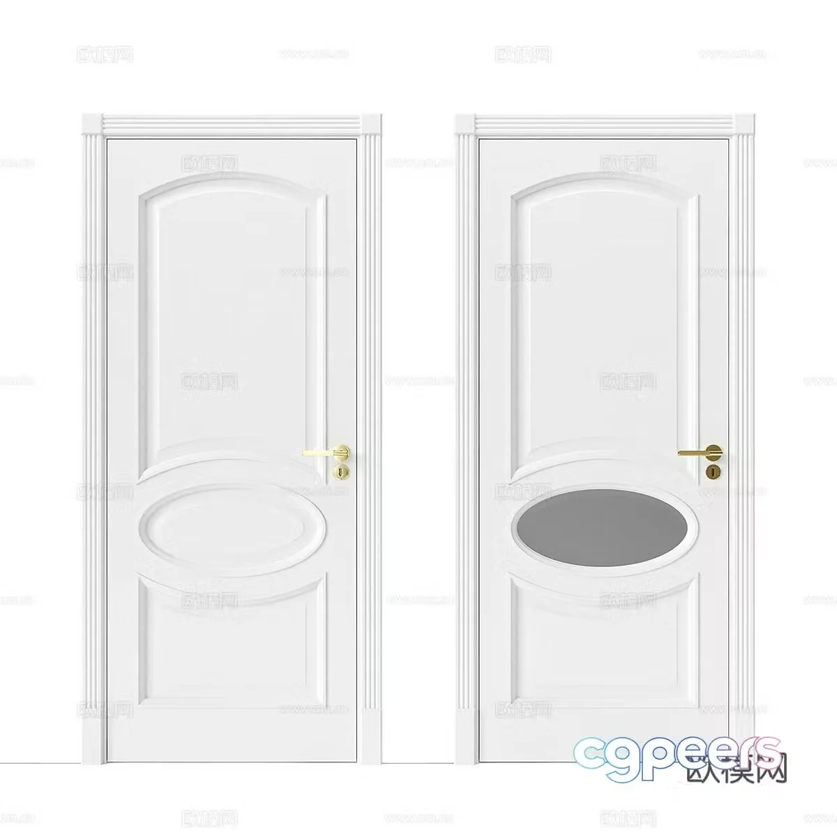 French simple room door Door Simple room door Entrance door Single open door Bedroom door 3D model