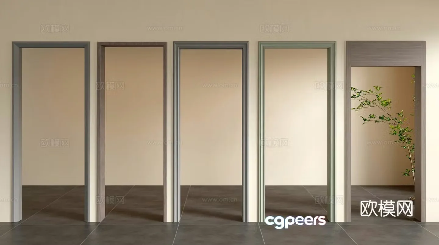 Modern door cover door hole 3d model