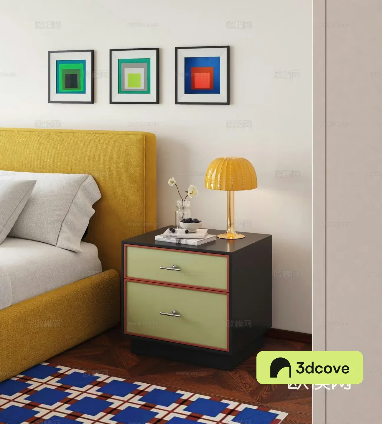 Modern medieval bedside table Bahaus bedside table ornaments Modern bedside table