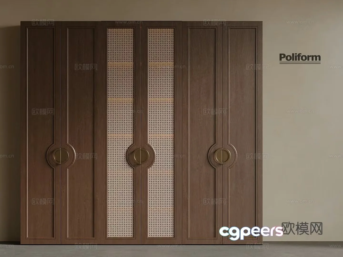 New Chinese style wardrobe 3D model