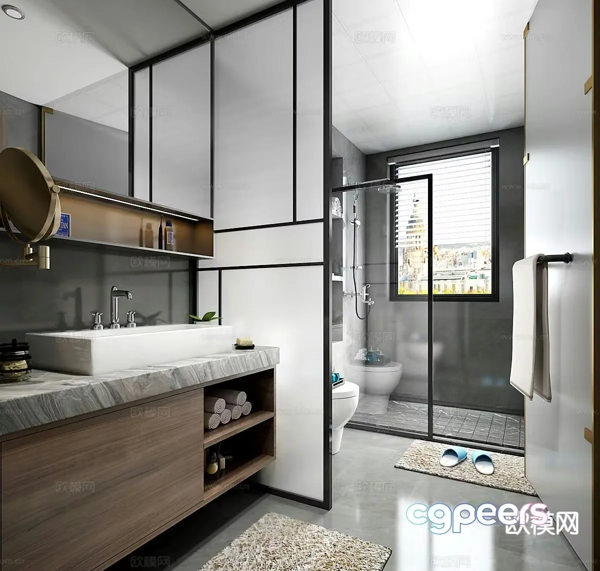 Modern bathroom bathroom toilet 3d model