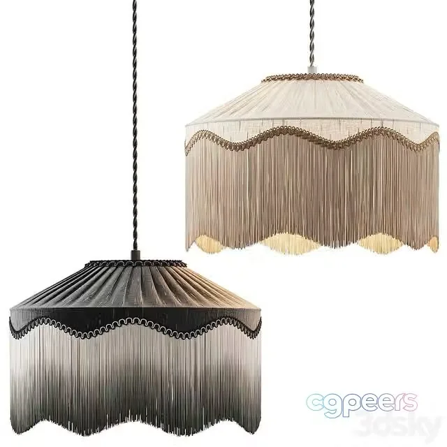 3ds Max Free – Pendant Light 15 – Spearmint Silk Tiffany Lampshade