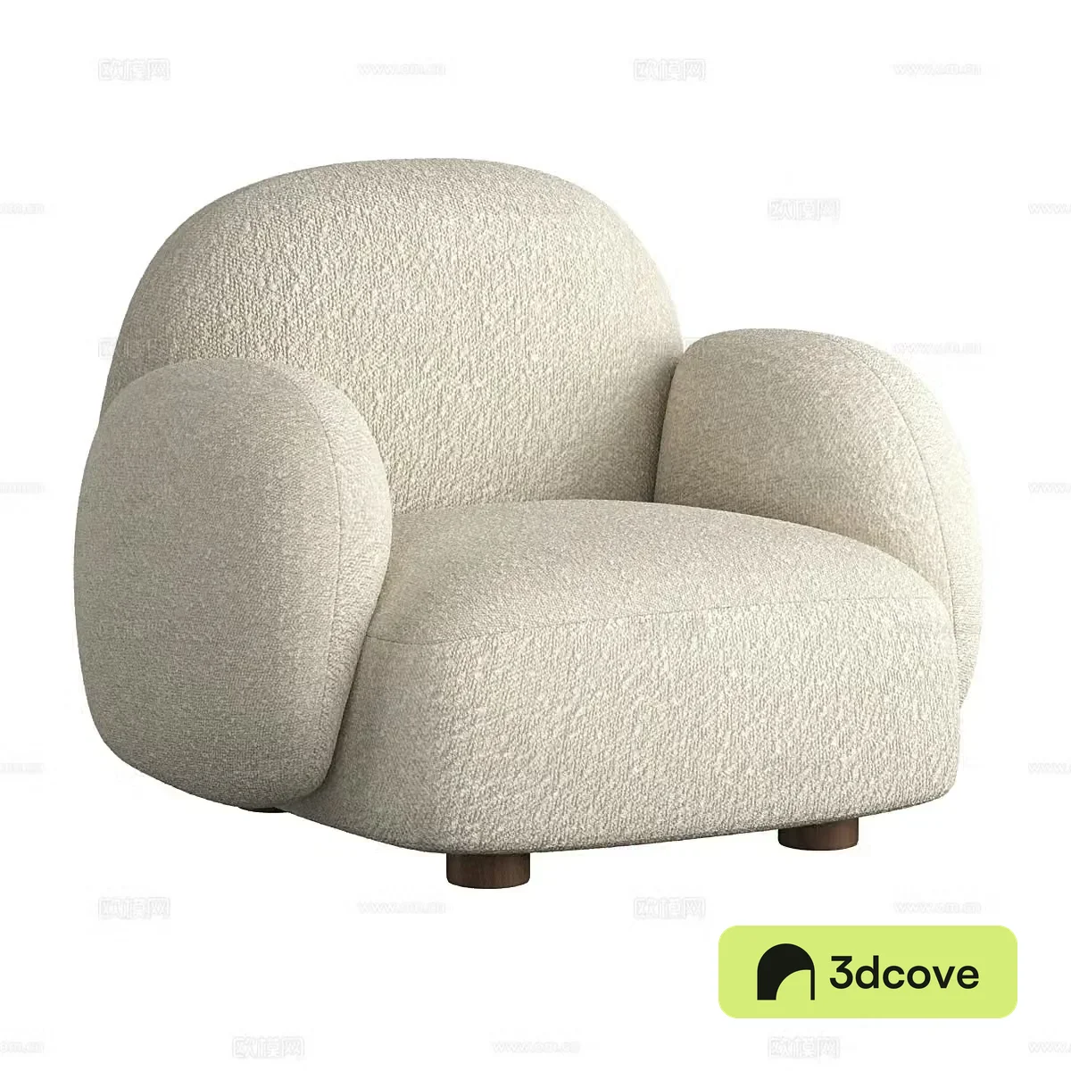 Creamy single sofa