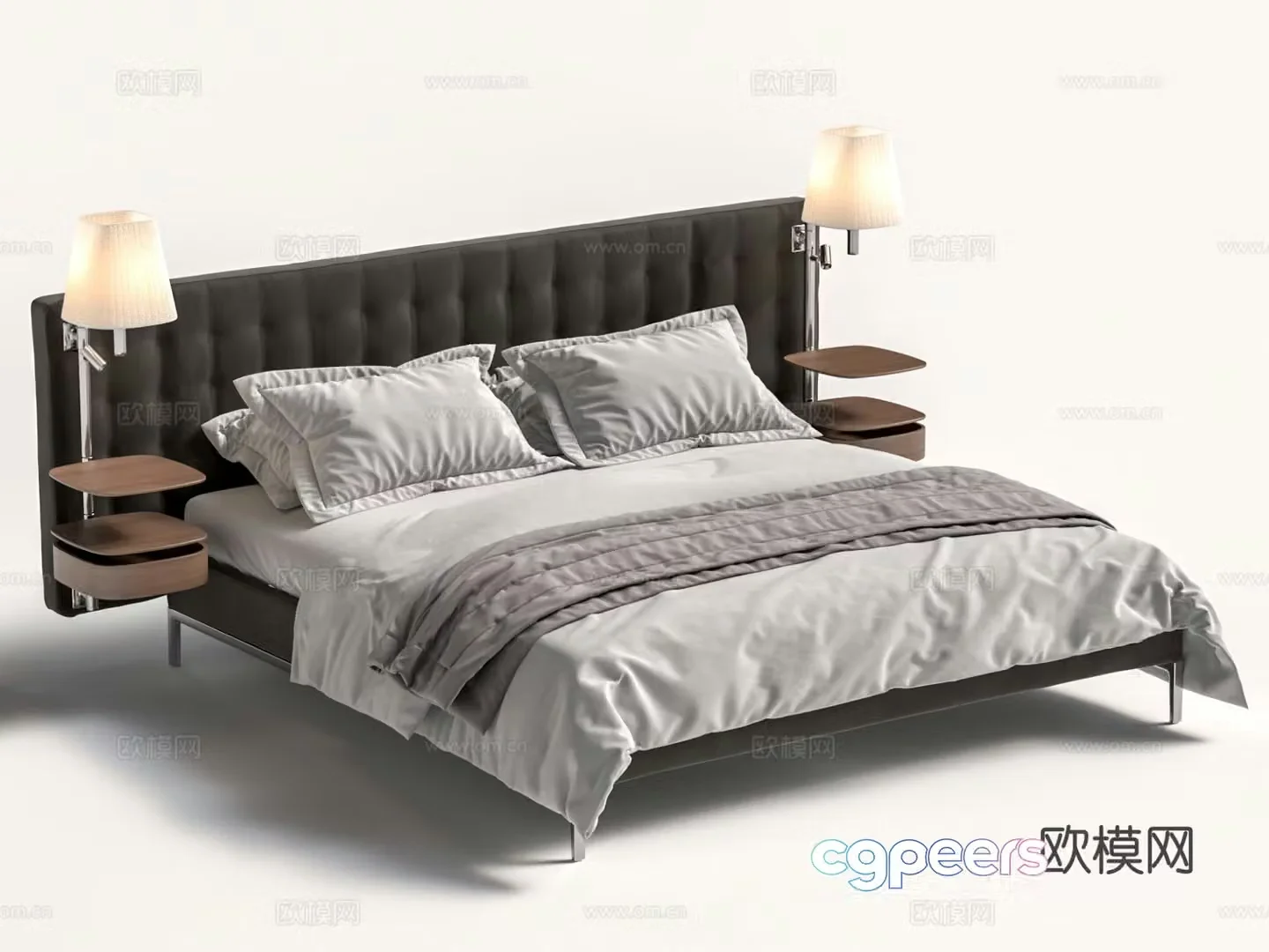 Cassina Volage medieval style double bed 3d model