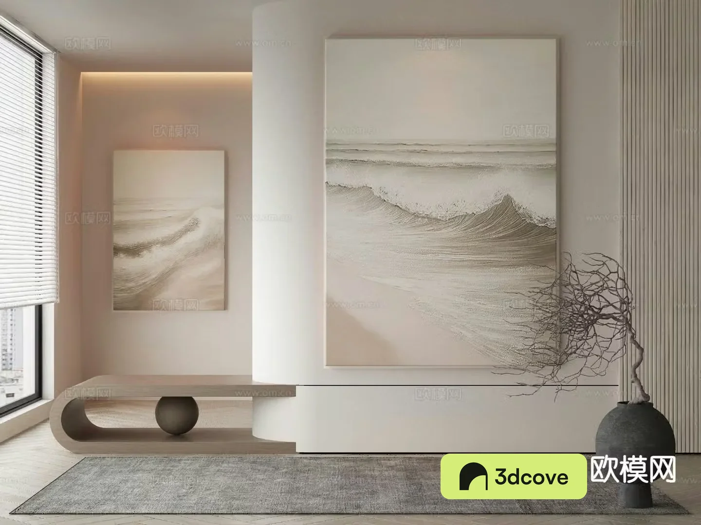 Modern wave painting decorative painting