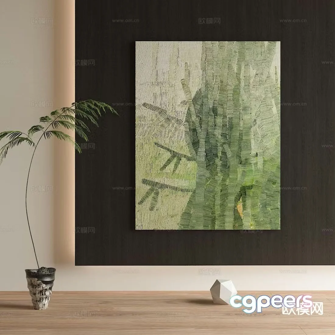 Modern decorative painting abstract painting oil painting 3d model