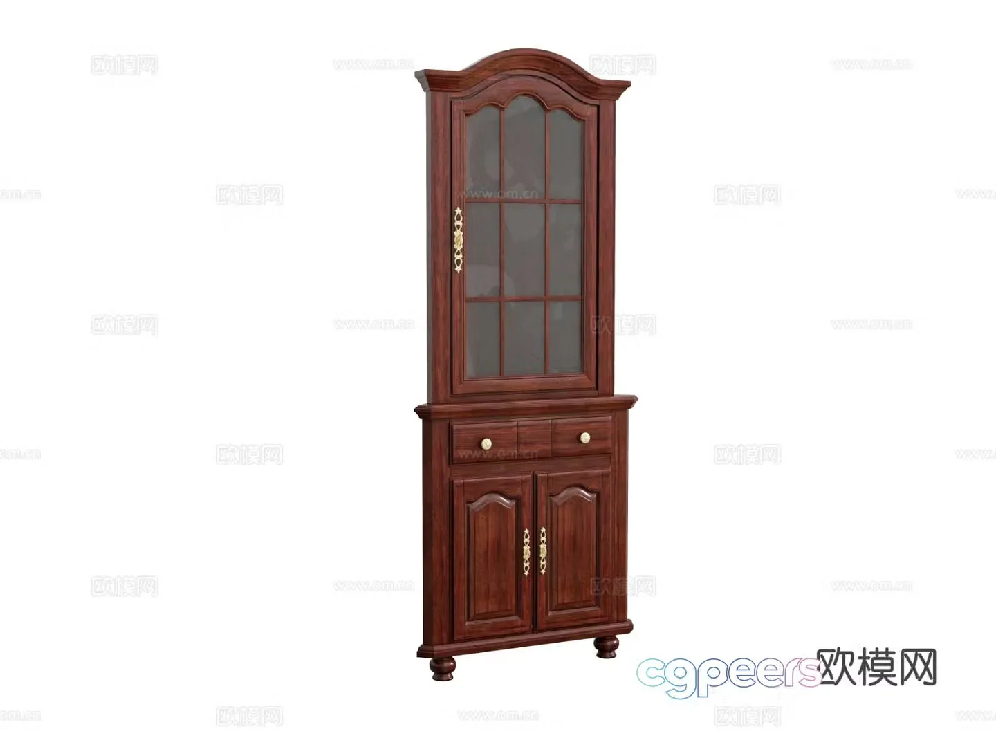 European style decorative cabinet high cabinet hall cabinet 3D model