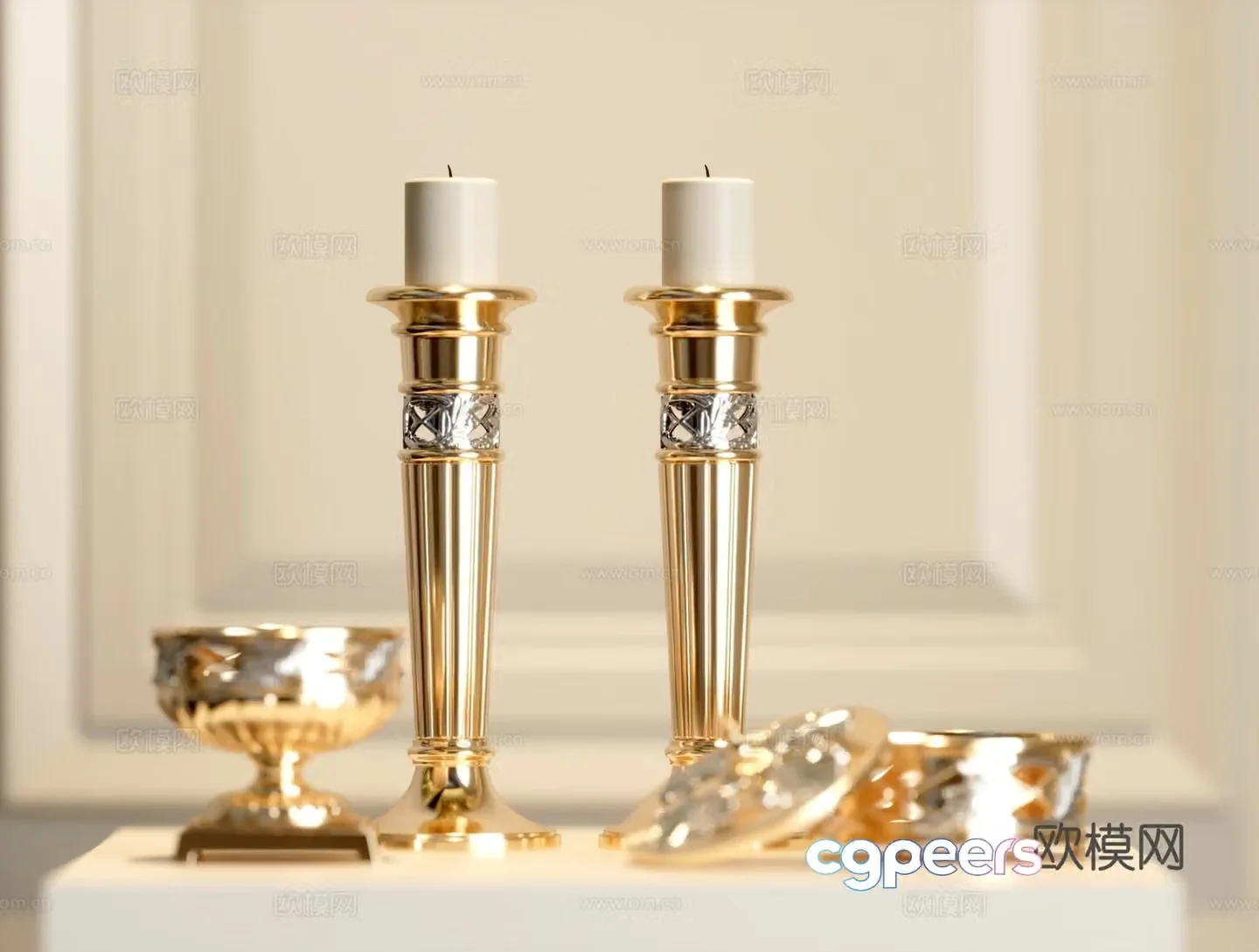 European candlestick 3d model